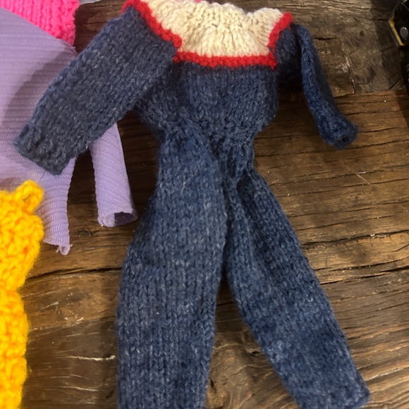 Vintage Lot of 23 Handmade Doll Barbie Clothes Ken Knit Crochet Colorful - Picture 3 of 7